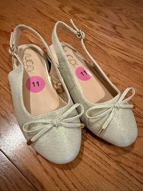 Sugar Girls Gold Glitter Slingback Ballet Flats